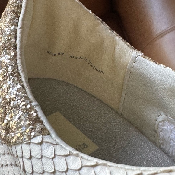 New Dolce Vita White Leather Glitter Sneakers Low Top Lace Up Streetwear 9.5 - Picture 5 of 16